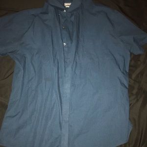 Blue strip button up polo shirt